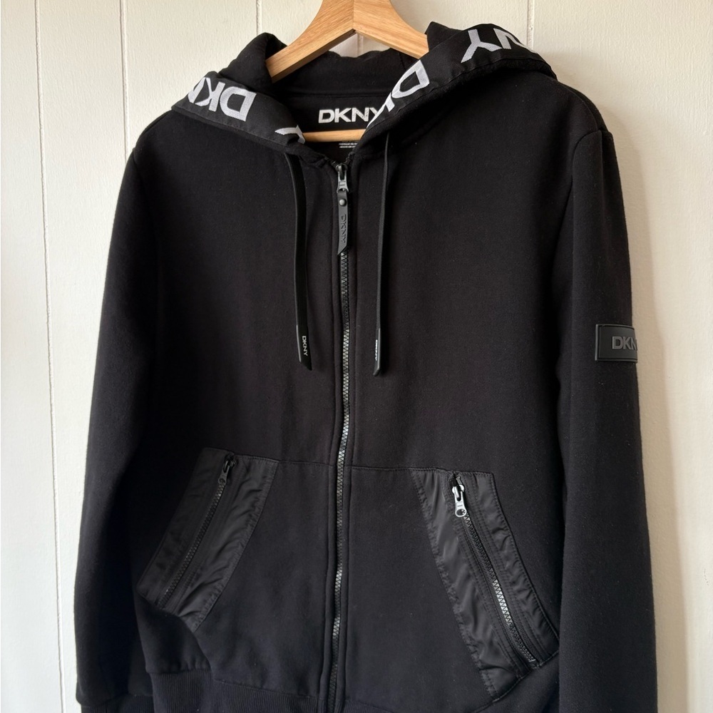 DKNY Black Men's Zip Up Hoodie | Size Small - Picture 3 of 6